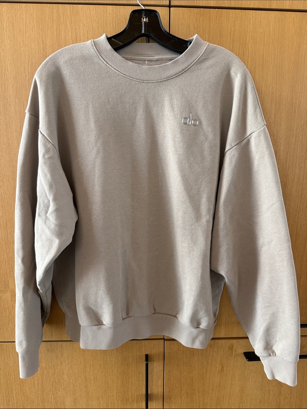 Alo Yoga Accolade Crewneck Pullover Sweatshirt Tan Color Size Small